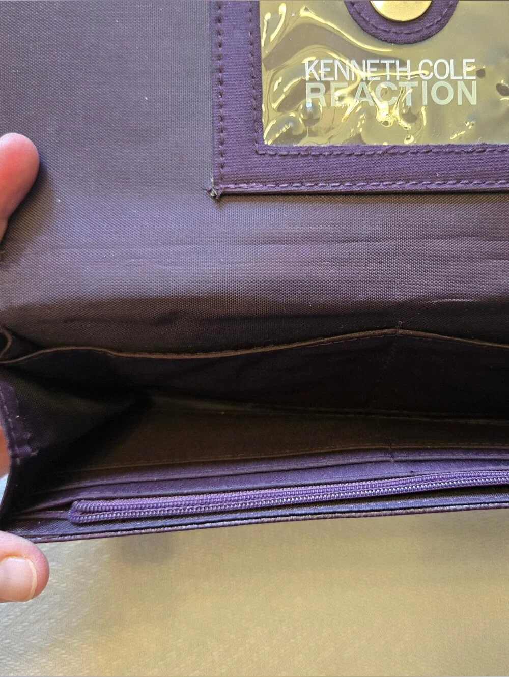 Kenneth Cole Reaction Dark Brown Leather Clutch Wristlet